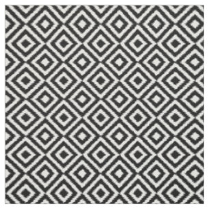 Tissu Motif Carré de l'Ikat noir noir chic