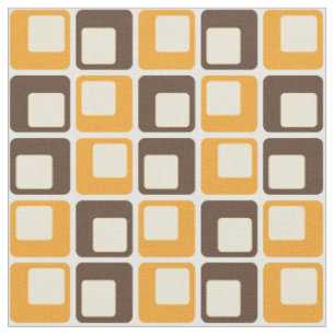 Tissu motif carré les années 70 rétro de formes