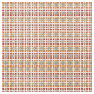 Tissu Motif carré moderne géométrique rouge ambre