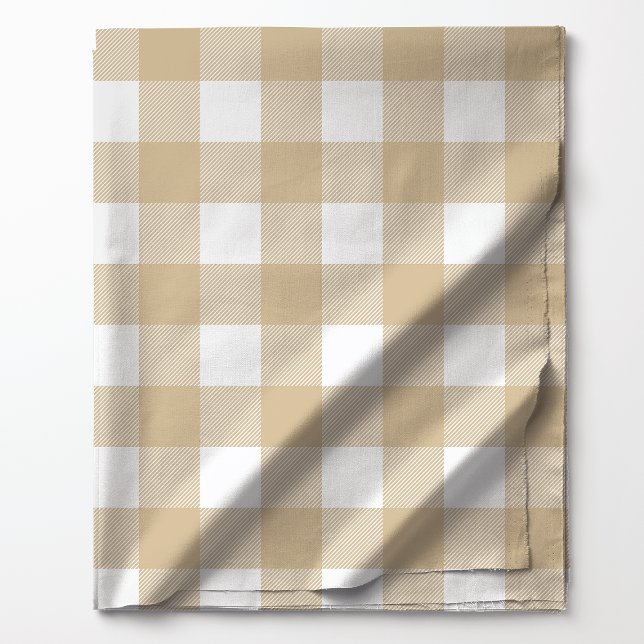 Tissu Motif Carreaux Beige Avoine et Blanc Buffle (Créateur téléchargé)