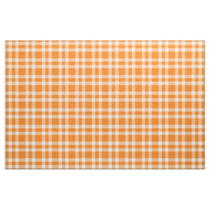Tissu Motif carreaux orange blanc