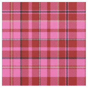Tissu Motif carreaux tartan marron rose 