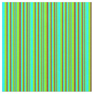 Tissu Motif Chartreuse, Cyan & Brown