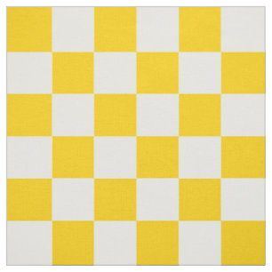 Tissu Motif chèque À damiers blanc jaune