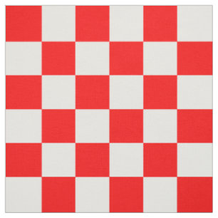 Tissu Motif chèque À damiers blanc rouge