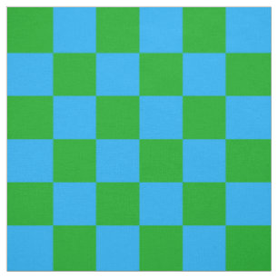 Tissu Motif chèque À damiers bleu vert