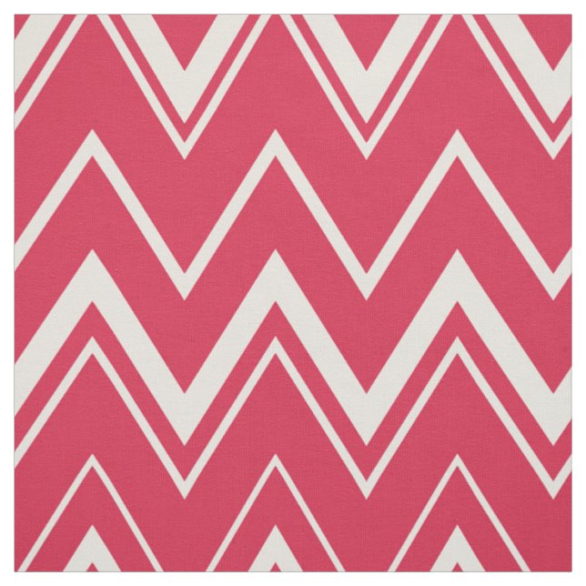 Tissu Motif chevron contemporain rouge vif et blanc (Échantillon)
