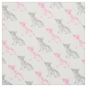 Tissu Motif chichuahua gris-rose mou