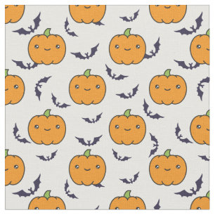 Tissu Motif Citrouille d'Halloween