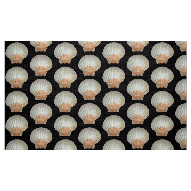 Tissu Motif Clam Shell - Noir (Fat Quarter)
