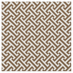 Tissu Motif clé Brown grec au chocolat