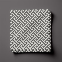 Motif Clé Grec Gris Charbon