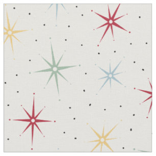 Tissu Motif coloré Starburst atomique mi-siècle