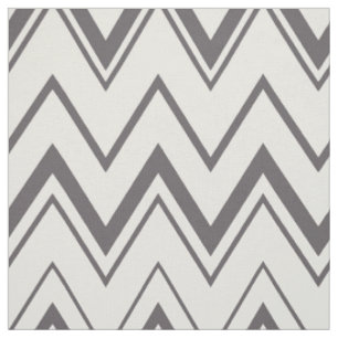 Tissu Motif contemporain gris foncé et blanc chevron