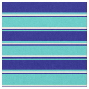 Tissu Motif couleur turquoise, bleue et blanche