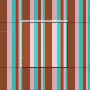 Tissu Motif couleur turquoise, rose et sienne