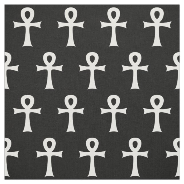 Tissu Motif croisé blanc noir de symbole fait une boucle (Échantillon)