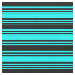 Tissu Motif cyan et noir/rayé