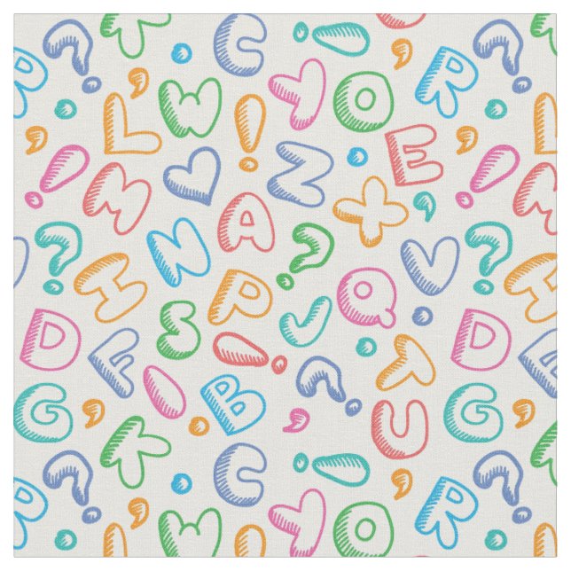 Tissu motif d'alphabet (Fermer)