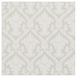 Tissu Motif damassé baroque beige tendance