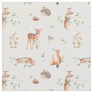 Tissu Motif d'amis animaux de bois mignon