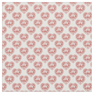 Tissu Motif d'amour flamant à coeur texturé
