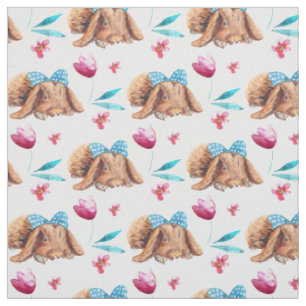 Tissu Motif d'arc de pois de cutie de lapin