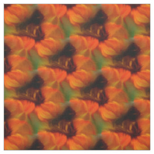 Tissu Motif D'Art Abstrait Orange Et Brown