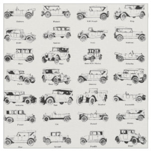 Tissu Motif d'art automobile vintage des années 1920