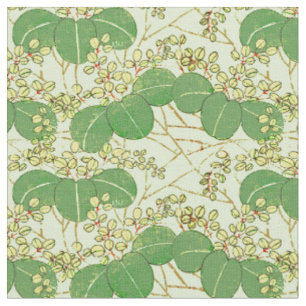 Tissu Motif d'art botanique floral de la feuille japonai