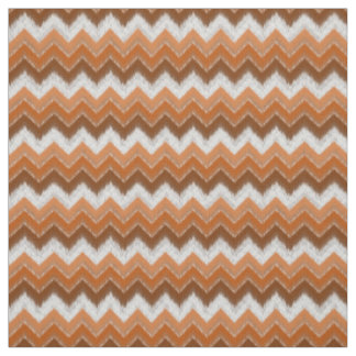 Tissu Motif d'art Brown Burange White Ikat Zigzag