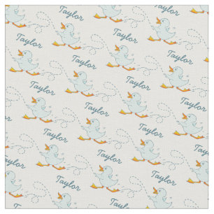 Tissu Motif d'art du nom de canard de course graphique