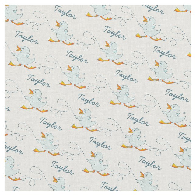 Tissu Motif d'art du nom de canard de course graphique (Fermer)