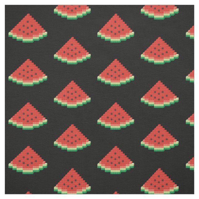 Tissu Motif d'art Pixel de pastèque (Échantillon)