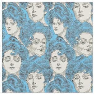 Tissu Motif de baccalauréat vintage 1920 "Gibson Girls"