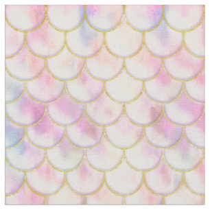 Tissu Motif de balance de sirène Pastel Iridescente