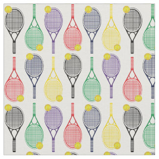 Tissu Motif de balle de tennis multicolore