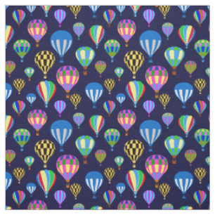 Tissu Motif De Ballons À Air Chaud. Arrière - plan bleu 