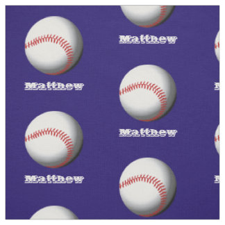 Tissu Motif de baseball avec nom personnalisé