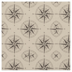 Tissu Motif de boussole de navigation