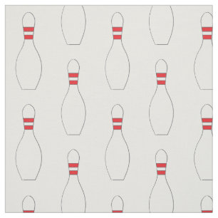 Tissu Motif de Bowling Pins White