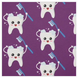 Tissu Motif de brosse à dents pour dents mignonnes