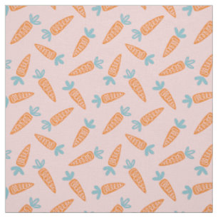 Tissu Motif de carottes mignonnes sur rose clair