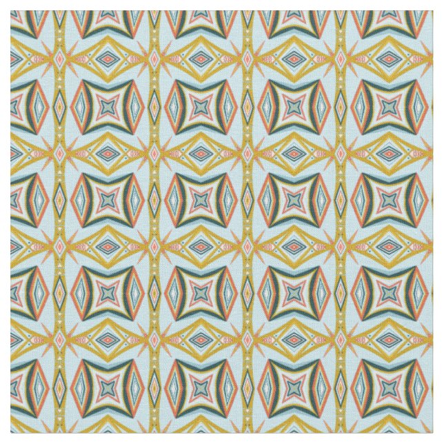 Tissu Motif de carreaux géométriques bleus (Fermer)