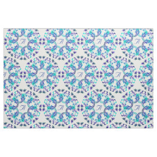 Tissu motif de cercles de damassé. Monogramme