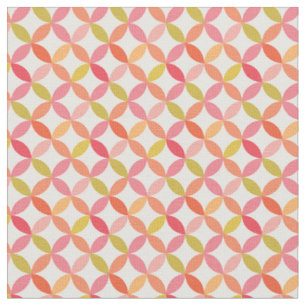 Tissu Motif de cercles rose rouge orange du milieu du si