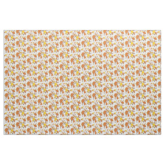 Tissu Motif de champignons rétro