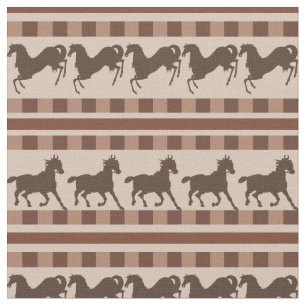 Tissu Motif de cheval au galop rustique