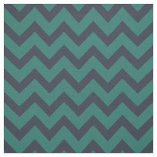 Tissu motif de chevron bleu indigo et vert émeraude