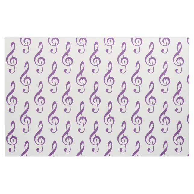 Tissu Motif de Clef Treble Violet (Fat Quarter)